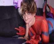 Spiderslut begs twink to shoot webs all over their face from hootie hoo femboy