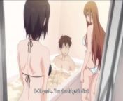 Hot bathtub sex while in the shower from shuumatsu no harem
