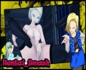Android 18 rubs her pussy until she cums. from goten and trunks xxx android 18