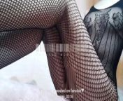 All black net tights and nipple piercings. Japanese amateur cosplay from 3s henta