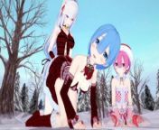 【MERRY CHRISTMAS】【EMILIA】【FUTANARI 3D】【DUO】【REM AND RAM】【RE:ZERO】 from rezero hentai