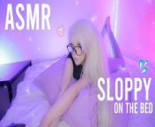 HOT ASMR 💦🌈 SLOPPY TRIGGERS ON THE BED from lina beana leaked asmr intensive breathy mouth sounds onlyfans video