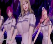 [MMD] SOMI - What You Waiting Sexy Striptease KDA Ahri Akali Kaisa Evelynn Seraphine from kpop nudes