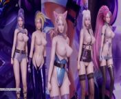 [MMD] Everglow - Dun Dun Striptease Ahri Akali Kaisa Evelynn Seraphine KDA All Out 4K 60FPS from patchouli knowledge mmd r18