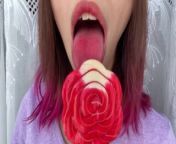Naughty stepsister sucks a lollipop and show her long hot sexy tongue from mi lengua larga y traviesa