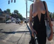 Teaser- Walking with my breasts fully out on a public street from neha kakkar boobs nip slip