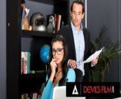 DEVILS FILM - Horny Eliza Ibarra Can't Resist Masturbating And Her Boss Has To Bring Her To Order from traze