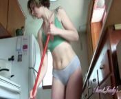 Aunt Judy's - 38yo Full-Bush MILF Tess shows off her Hairy Pussy & Cleans the Kitchen from nono mata www xxx