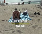 Nude Girl Public Walking at the Beach | Miami Florida from nudist voyeur