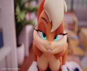 Lola Bunny dildo ride from toon butts sex