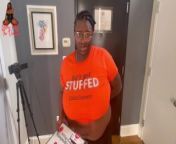 Ebony BBW Delivers Pizza And Gets A Tip from black fatty girl