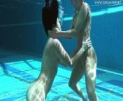 Two tight babes swimming naked together from tumbex nude underwater cum peril
