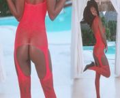 Sensual Red lingerie Try-On Presented by Smoking Hot African Model from african sexi