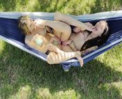 Livinia Roberts and Alexis Evans suck toes in hammok from robert hoffman