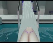 Innocent cat girl neko gets breed during swimming course from anime hentai cat