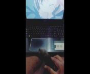 Jerking off by watching Hentai porn video. from pornvidye