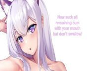 Emilia Teaches You How To Eat Your Own Cummies Re:Zero Hentai Joi Cei (Femdom Edging Feet Pet Play) from hentai teache