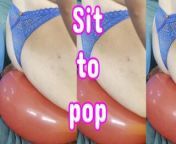 Teen sit to pop! Bouncing my sexy ass on balloon until explodes. from 来球网乒乓球直播qs2100 cc来球网乒乓球直播 met