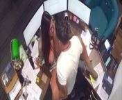 I fucked my Bosses Secretary on his desk while he went to the shop ! from sexy couple smooching in office