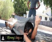MOMMY'S BOY - Stacked MILF Gets Hard Fucked By Her Pervert Hung Gardener While Stuck In A Fence from valla