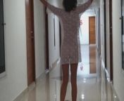 Transparent dress and NO PANTIES in Lift and on Hotel Corridors from gusion fakes